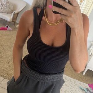 Nikibiki Black Ribbed Top NWOT